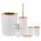 Set 6 accesorii de baie, elemente din bambus, alb, Teesa, TSA0400-W