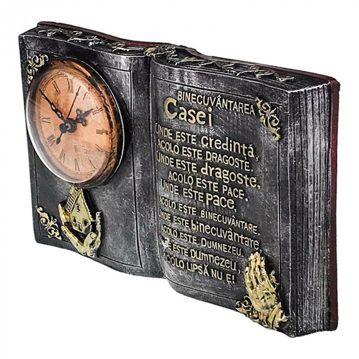 Ceas de masa, Binecuvantarea casei in forma de carte, 24 cm, 1691H-1
