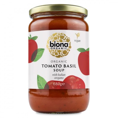 Supa de rosii cu busuioc si oregano, bio, 680g, Biona foto