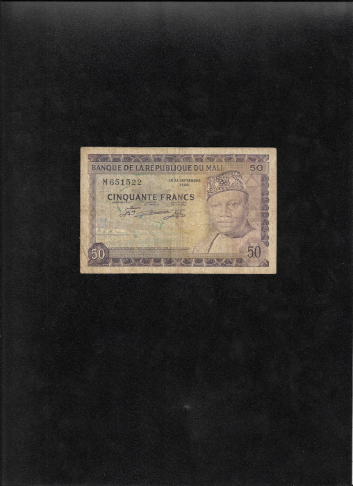 Rar! Mali 50 francs 1960 seria651522