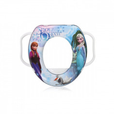 Reductor moale pentru toaleta, cu manere, Lorelli, Disney Frozen, White