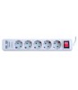 Prelungitor 5m 5 prize Schuko +2 iesiri USB 2.1A +intrerupator 3x1mm 10A 2300W TED