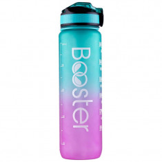 Sticla de apa Booster din Tritan, BPA Free, gradata pentru activitati sportive, capacitate 32oz / 1000ml, Verde-Mov