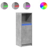 Cumpara ieftin Dulap cu LED, gri beton, 38x34x100 cm, lemn prelucrat