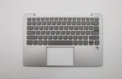 Carcasa superioara cu tastatura palmrest Laptop, Lenovo, IdeaPad S530-13IML Type 81WU, 5CB0S16086, AM2D5000940, cu slot fingerprint, iluminata, argint foto