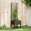 Jardiniera de gradina cu spalier, maro, 40x40x142 cm, PP GartenMobel Dekor, vidaXL