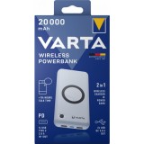 Baterie Externa Wireless Varta Energy, 20000mAh, 18W, QC + PD + FQI, 1 x QI - 1 x USB-C - 2 x USB-A, Alba