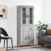 Dulap &icirc;nalt, gri sonoma, 69,5x34x180 cm, lemn compozit