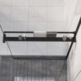 vidaXL Raft Duș Negru 90cm Aluminiu Cabină Perete, Suport Prosoape Șampon, Montaj Ușor
