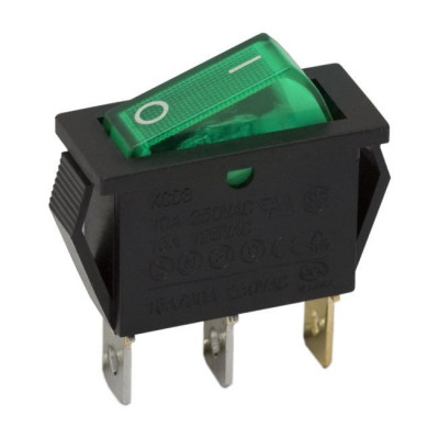 Interupator basculant 1 circuit 10A-250V OFF-ON lumini de verde foto