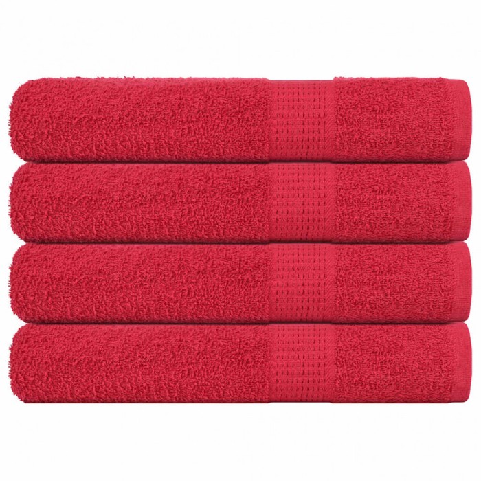 vidaXL Prosoape 4 buc Roșu 100x200 cm 360 g/m&sup2; 100% bumbac