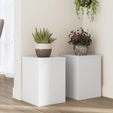 VidaXL Suporturi de plante, 2 buc., alb, 25x25x35 cm, lemn prelucrat