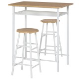 Cumpara ieftin HOMCOM Set Mobilier pentru Bar, Masă și 2 Scaune Asortate, Design Modern, Alb | Aosom Romania