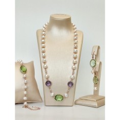 Set Jolie din perle, ametist verde și violet