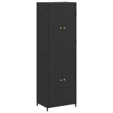 Cumpara ieftin Dulap depozitare de gradina, negru, 59x40x180 cm, poliratan