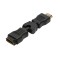 ADAPTOR video LOGILINK, HDMI (T) la HDMI (M), conectori auriti, rezolutie maxima 4K (3840 x 2160) la 30 Hz, pliabil la 270 grade, negru, &quot;AH0012&quot; (tim
