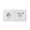 Priza Techstar&reg; Crystal TSU2, Dubla, 2 x USB, 2.1 A, Culoare Alb Frost, Sticla Securizata, 16A