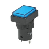 Indicator LED de semnalizare albastru 220V, &Oslash; 16 mm, patrat, Breckner Germany