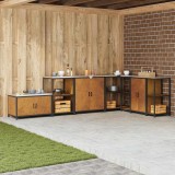 vidaXL Dulap de depozitare pentru bucătărie cu raft cu ușă Ruginit 875002