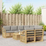 vidaXL Set de canapele de exterior 9 pcs Alb și gri deschis 3392091