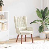 Scaun de relaxare din catifea crem