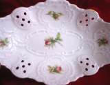 FARFURIE COSULET BOL PORTELAN LINDNER BAVARIA MODEL TIP MOLIERE MODEL MOOSROSE DECOR CU TRANDAFIRI 15.5 CM