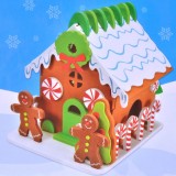 Set Creații de Crăciun, Casă de Turtă Dulce 3D, 62 Bucăți, Multicolor, Oem