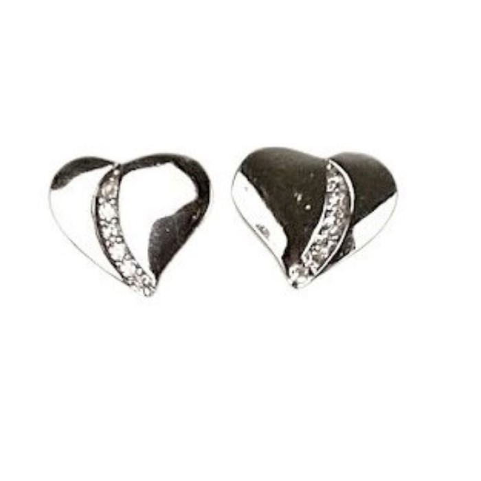 Cercei argint 925 inima cu zirconii