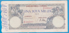(8) BANCNOTA ROMANIA - 100.000 LEI 1946 (28 MAI 1946), STARE BUNA foto