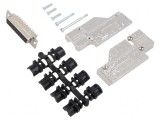 Mufă mamă D-Sub PIN: 25 pe cablu &icirc;n unghi 90&deg;, MH CONNECTORS