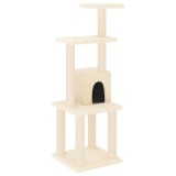 Cumpara ieftin Ansamblu pisici cu stalpi din funie de sisal, crem, 105 cm