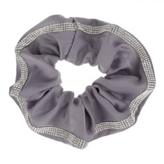 Elastic Păr, Fără Brand, Culoare Gri Pal, Material Poliester, Strass Pe Margine