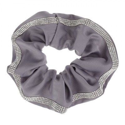 Elastic Păr, Fără Brand, Culoare Gri Pal, Material Poliester, Strass Pe Margine foto