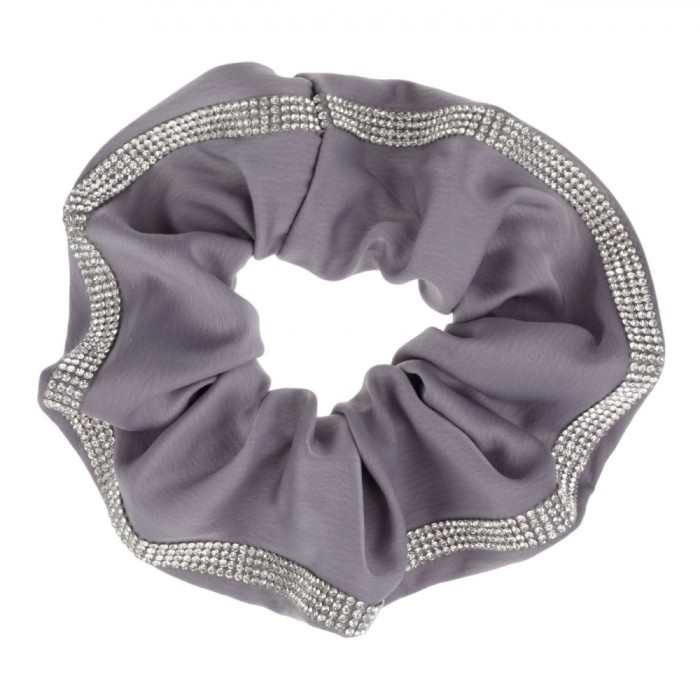 Elastic Păr, Fără Brand, Culoare Gri Pal, Material Poliester, Strass Pe Margine