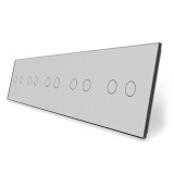 Cumpara ieftin Panou frontal din sticla pentru 5 intrerupatoare duble Livolo, gri