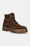 Pepe Jeans pantofi de piele intoarsa PMS50250 barbati, culoarea maro, LINCOLN NATURE