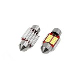 Set becuri auto cu LED CANBUS sofit compatibil C5W 10 SMD 31mm Alb 12 24V, destinat competitiilor auto sau off-road, Amio