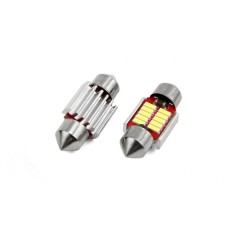 Set becuri auto cu LED CANBUS sofit compatibil C5W 10 SMD 31mm Alb 12 24V, destinat competitiilor auto sau off-road