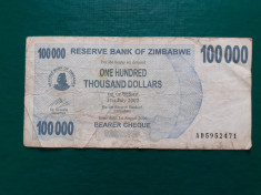 Zimbabwe , 100.000 Dolars 2006 foto