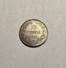 Finlanda 25 Pennia 1913 Unc foto