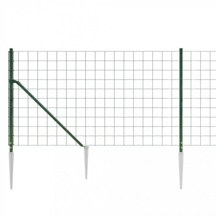 Gard plasa de sarma cu tarusi de fixare, verde, 0,8x10 m GartenMobel Dekor