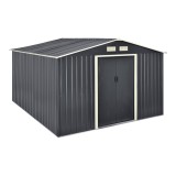 Magazie gradina ACMH-250X2 cu usi glisante 277 x 319 x 192 cm gri inchis [en.casa] HausGarden Leisure
