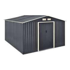Magazie gradina ACMH-250X2 cu usi glisante 277 x 319 x 192 cm gri inchis [en.casa] HausGarden Leisure
