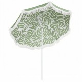 Outsunny Umbrelă de Plajă cu Franjuri &Oslash;180 cm &Icirc;nălțime Reglabilă &Icirc;nclinare Ancoraj Nisip și Geantă de Transport UPF30+ Verde | Aosom Romania