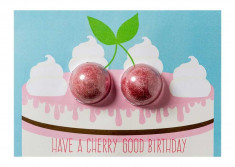 Felicitare cu bila efervescenta Cherry Good Birthday Bomb Cosmetics foto