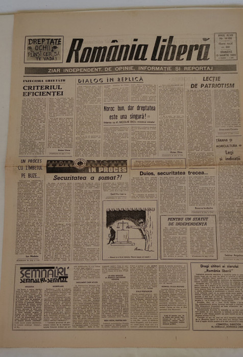 Rom&acirc;nia Liberă (10 martie 1990) serie nouă nr. 66