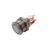 Buton metalic fara retinere 24V 22mm cu led verde S22-FJ11-EG 24V, CE Contact Electric