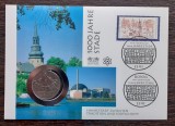 GERMANIA - FDC SI MONEDA 5 MARK 1979, LIT G, 100 ANI OTTO HAHN, MONEDA UNC, Europa