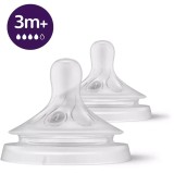 Tetina Philips Avent Natural Response SCY964/02, + 3 luni, tetina care functioneaza ca sanul mamei, tetina fara scurgeri, debit 4, fara BPA, 2 bucati