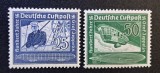 Germania (Deutsches Reich 1938) Seria Completă Poștă Aeriană "Graf Zeppelin Centenary" (25Pf Albastru &amp; 50Pf Verde, MINT / Neștampilate) CLK1